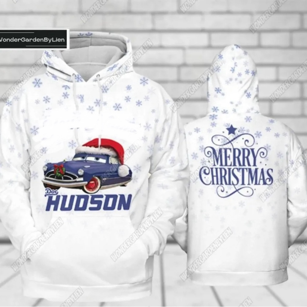 Christmas Doc Hudson Hoodie, Pixar Cars Size: 3XL, Type: Unisex